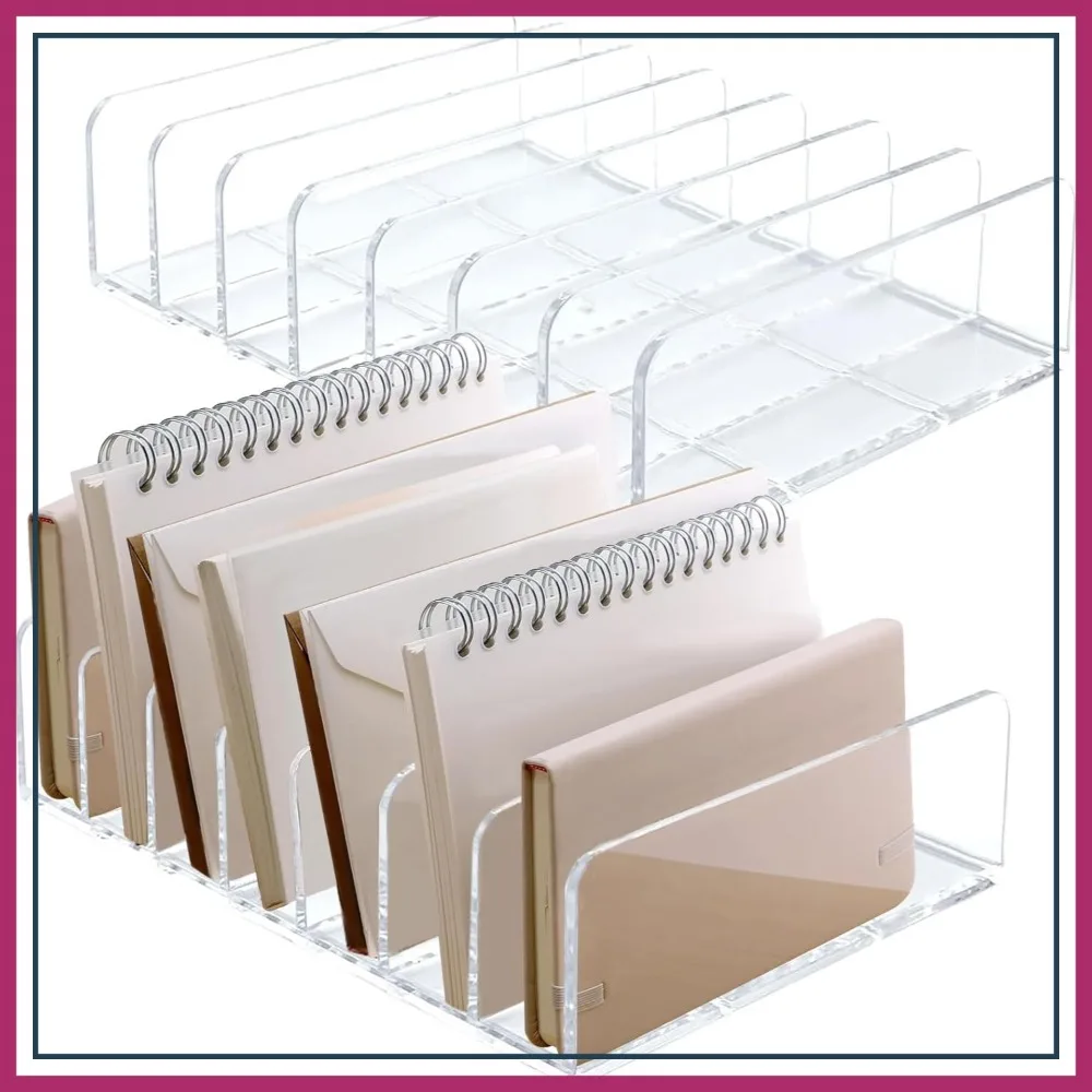 Acrylic Mail Organizer - 2 Pack CD Holder with 7 Compartments, Clear Desk Storage for Office & Home
Acrylic Mail Organizer - 2 Pack CD Holder with 7 Compartments, Clear Desk Storage for Office & Home