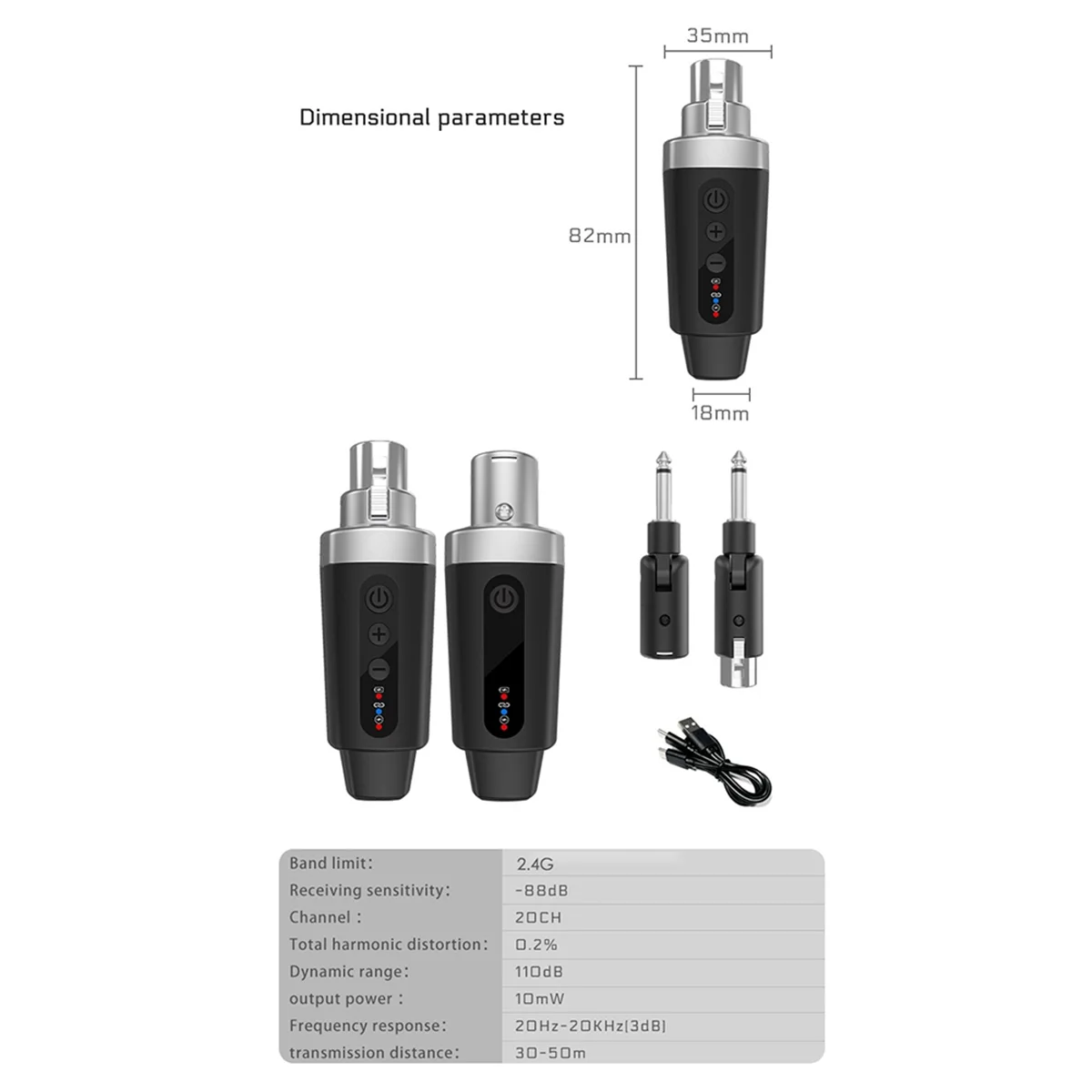 RISEN New XLR Adapter System Wireless Microphone Transmitter Receiver for Dynamic Microphone Guitar Audio Mixer PA System
RISEN New XLR Adapter System Wireless Microphone Transmitter Receiver for Dynamic Microphone Guitar Audio Mixer PA System