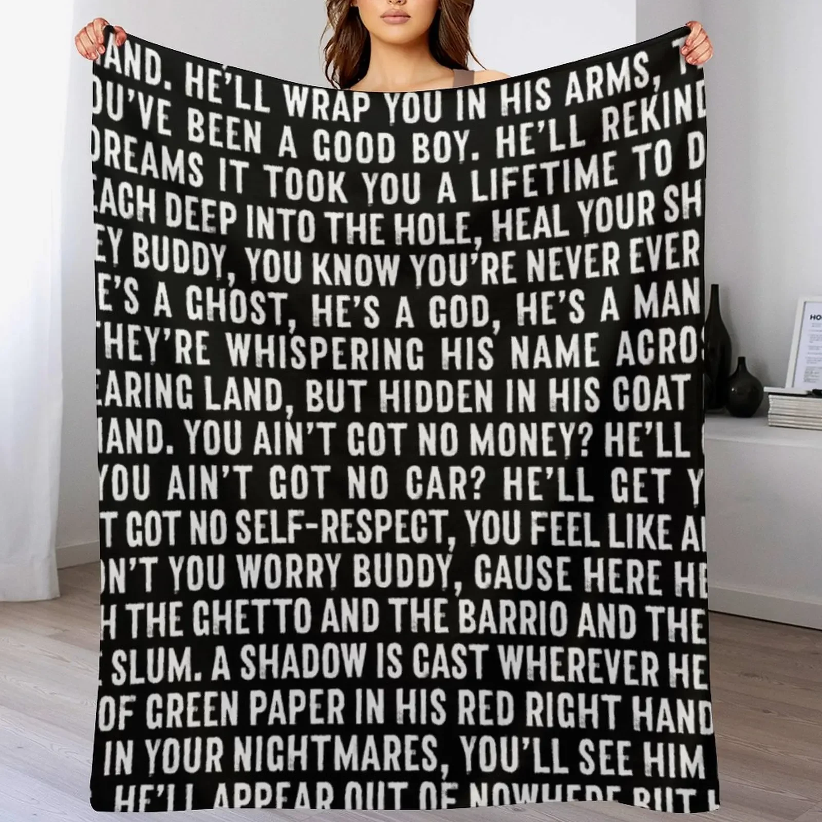 Red Right Hand - Nick Cave & The Bad Seeds (lyrics) Throw Blanket Warm Comfortable Blanket Gift for Parents Friends
Red Right Hand - Nick Cave & The Bad Seeds (lyrics) Throw Blanket Warm Comfortable Blanket Gift for Parents Friends