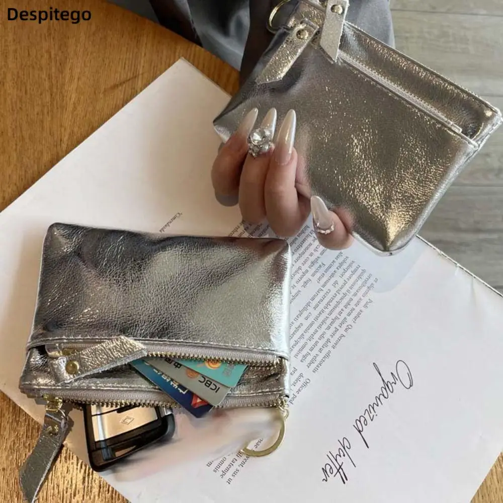 Korean Style Clutch Mini Coin Purse Leather Small Silver Wallet Credit Card Cash Holder Female Storage Bags Pouch
Korean Style Clutch Mini Coin Purse Leather Small Silver Wallet Credit Card Cash Holder Female Storage Bags Pouch