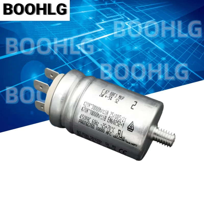 1PCS MKP C.87.8BF3 420V 2uF Polypropylene Capacitor For Fan Motor Start Running
1PCS MKP C.87.8BF3 420V 2uF Polypropylene Capacitor For Fan Motor Start Running