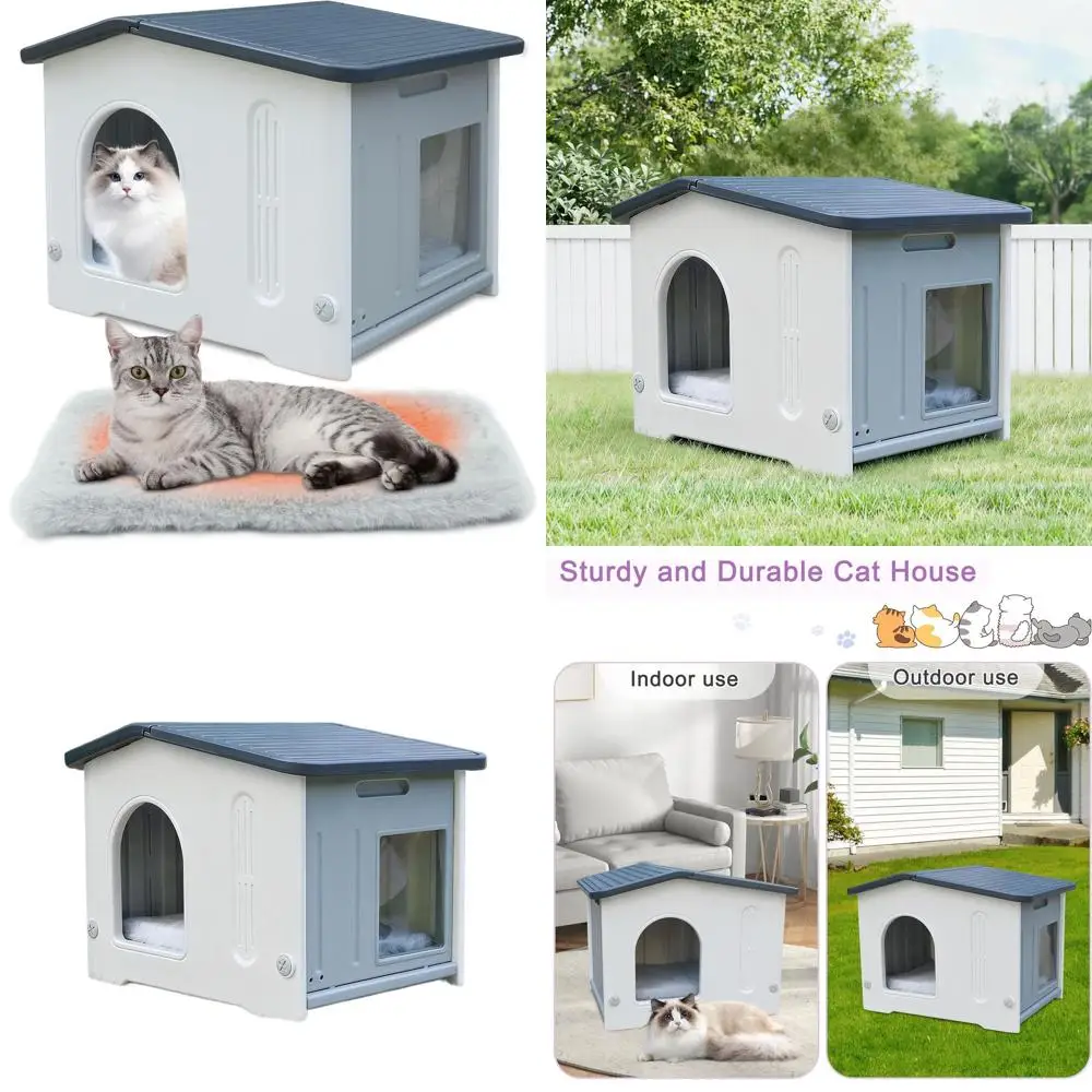 Всепогодный уличный домик для кошек с удобной входной дверцей, подходит для нескольких кошек, для использования в помещении или на улице, быстрая сборка - серый
Всепогодный уличный домик для кошек с удобной входной дверцей, подходит для нескольких кошек, для использования в помещении или на улице, быстрая сборка - серый