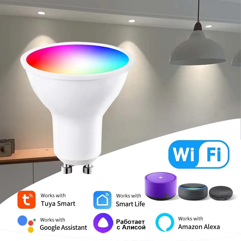 Wifi GU10 Light Bulbs Tuya Smart Led Lamp Spotlight Alexa Google Alice 220V 110V RGB White Voice App Control Home Appliance
Wifi GU10 Light Bulbs Tuya Smart Led Lamp Spotlight Alexa Google Alice 220V 110V RGB White Voice App Control Home Appliance