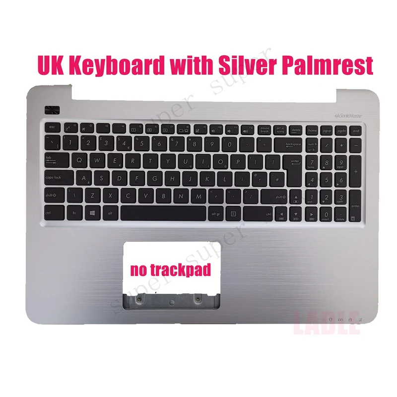 SSS+ UK Silver Palmrest keyboard for ASUS X556U/X556UV/X556UB/X556UJ/X556UQ/X556UV
SSS+ UK Silver Palmrest keyboard for ASUS X556U/X556UV/X556UB/X556UJ/X556UQ/X556UV