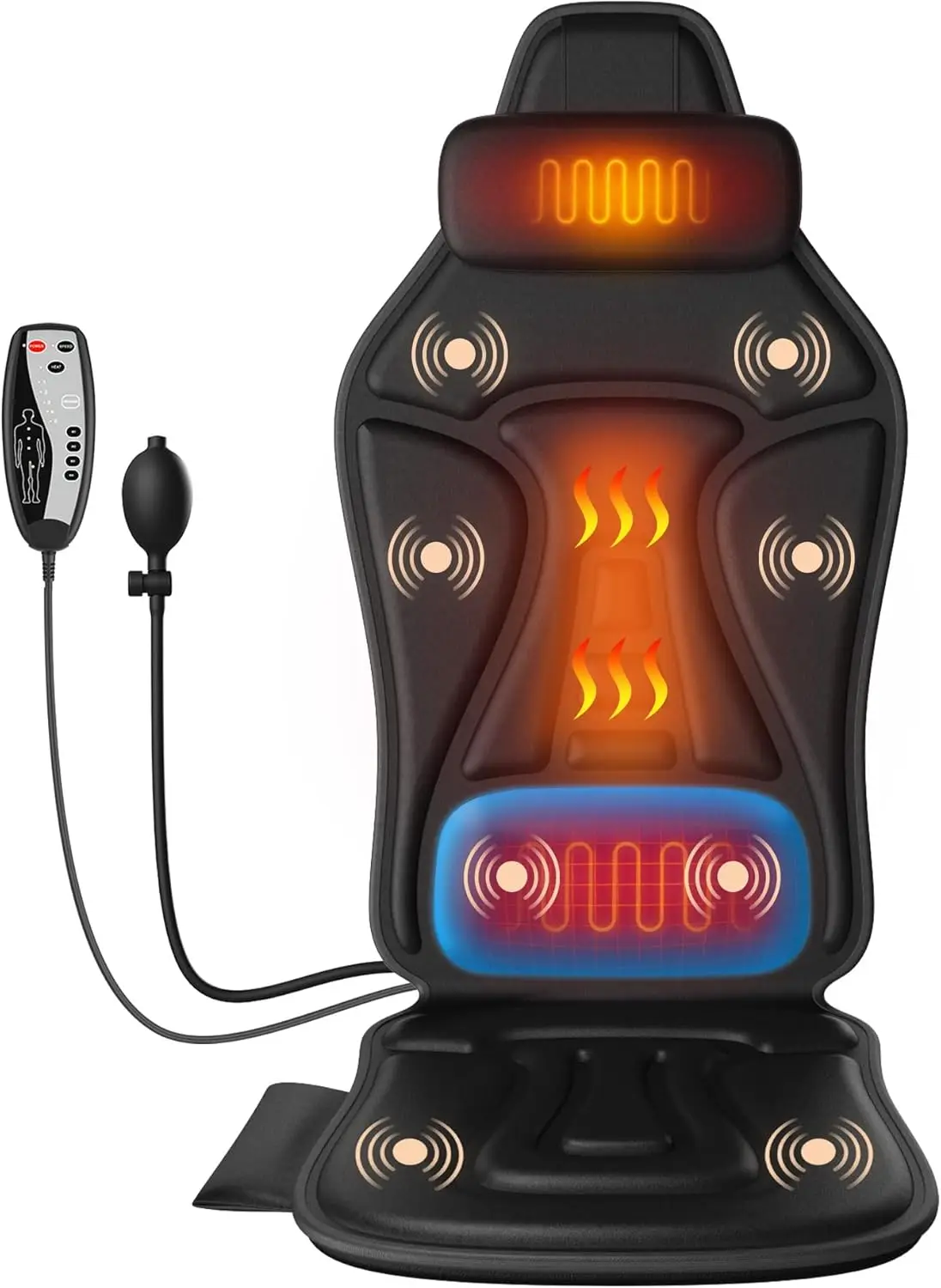 Vibrating Massage Seat Cushion with Heat, Full Back & Neck Massager, 8 Motors, Adjustable Lumbar Support for Office Chair
Vibrating Massage Seat Cushion with Heat, Full Back & Neck Massager, 8 Motors, Adjustable Lumbar Support for Office Chair