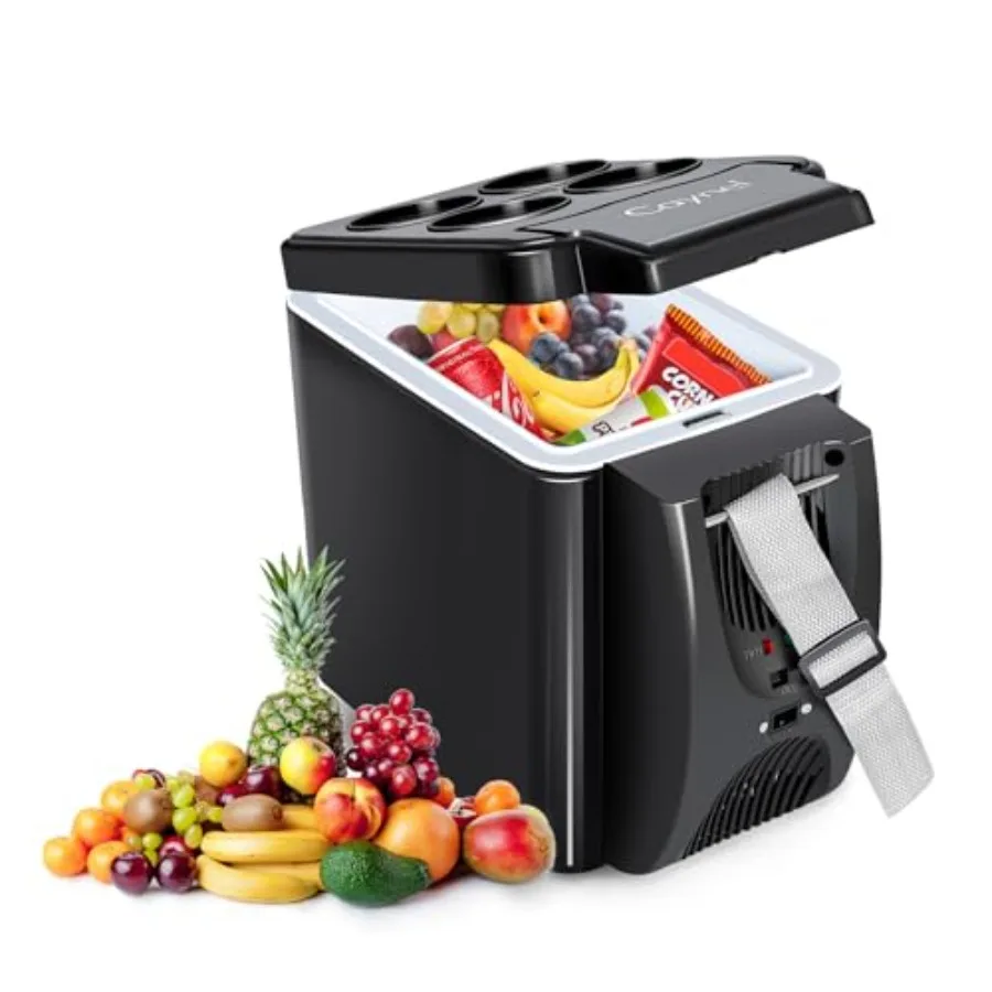 Car, RV, and Camping Use: Thermoelectric 6 Quart Portable Cooler Warmer, 12V DC, 6 Liter Capacity, Black, Compact Design
Car, RV, and Camping Use: Thermoelectric 6 Quart Portable Cooler Warmer, 12V DC, 6 Liter Capacity, Black, Compact Design
