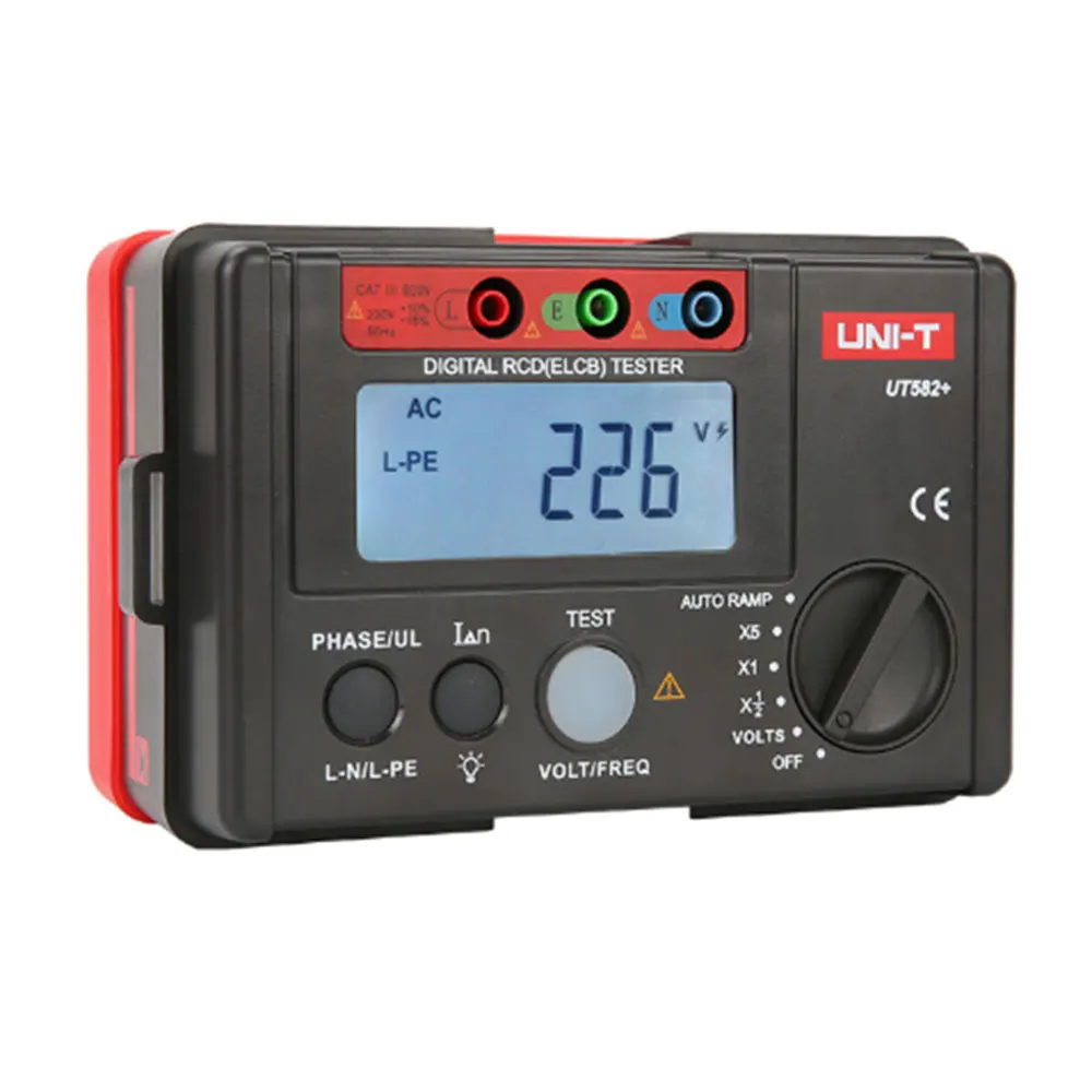 UNI-T UT582+ Digital RCD (ELCB) Tester Circuit Leakage Test AUTO RAMP Voltage 600V
UNI-T UT582+ Digital RCD (ELCB) Tester Circuit Leakage Test AUTO RAMP Voltage 600V