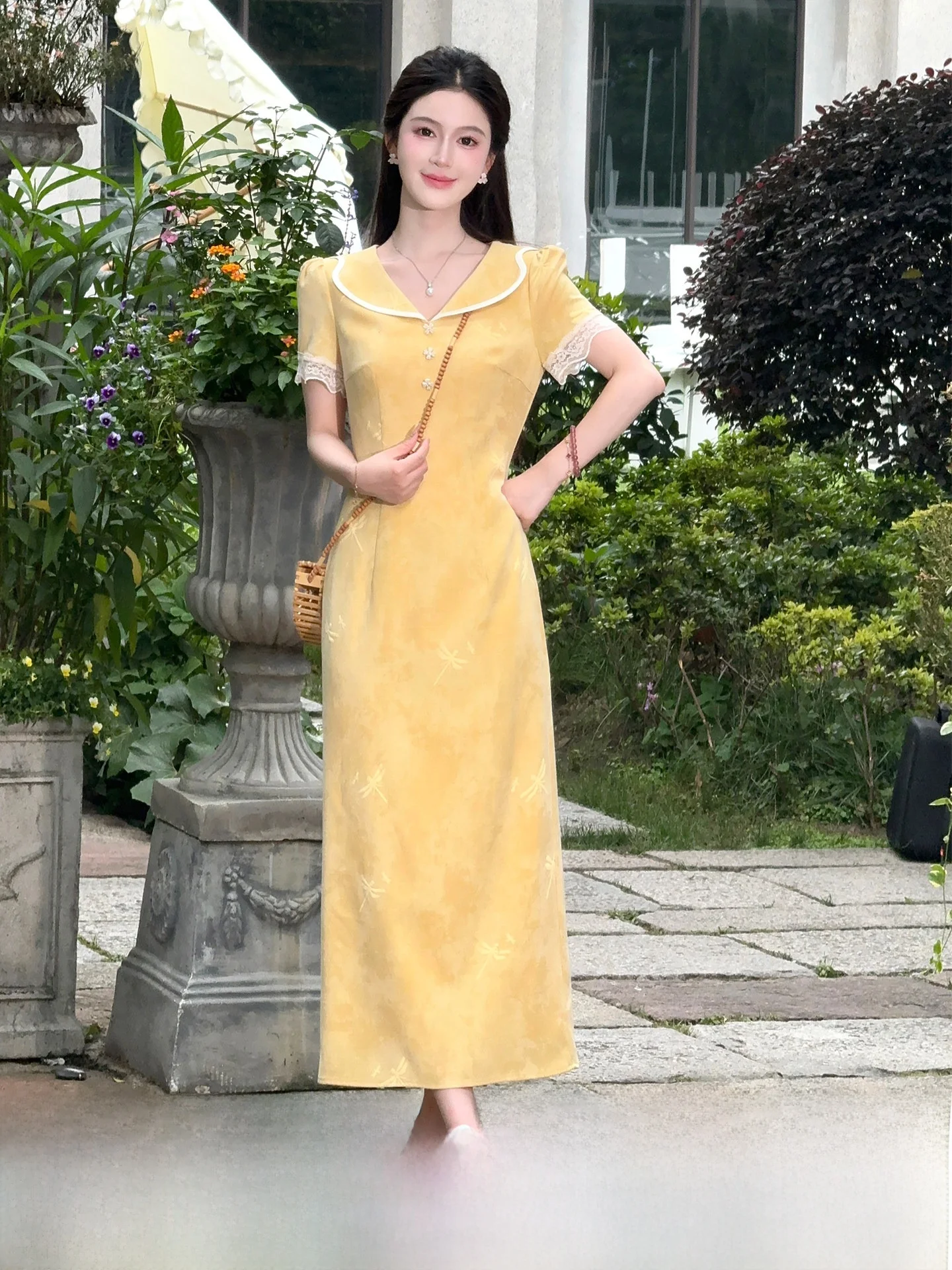 Lili Home Floral Print Long Dress Soft Girl Style Summer High Waist Short Sleeve Flip Collar Dress French Style Polyester Fiber
Lili Home Floral Print Long Dress Soft Girl Style Summer High Waist Short Sleeve Flip Collar Dress French Style Polyester Fiber