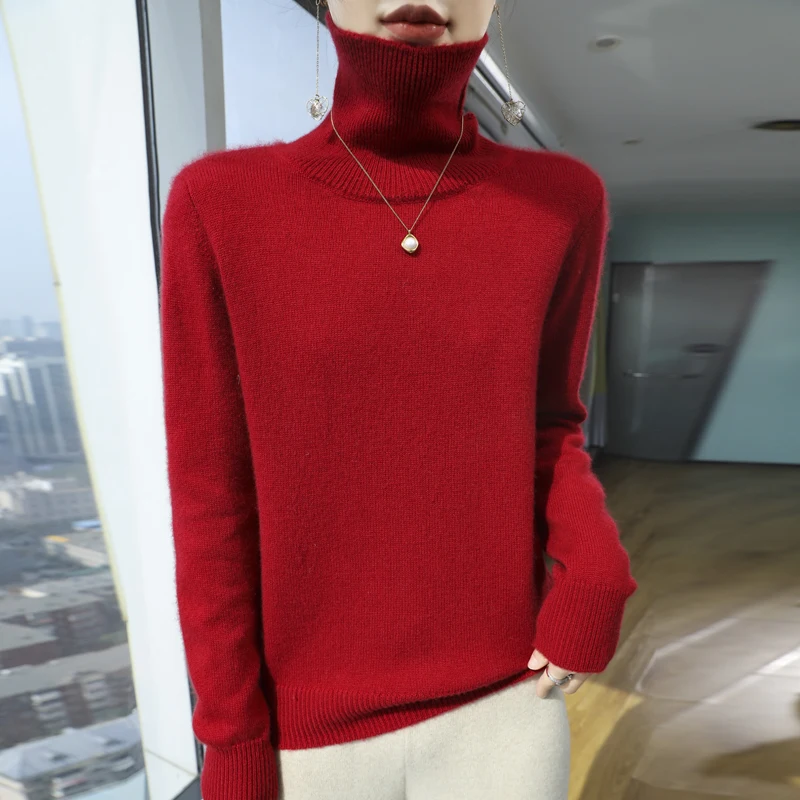 100% Merino wool fall/winter new women's sweater High pullover sweater Knit bottom sweater top coat
100% Merino wool fall/winter new women's sweater High pullover sweater Knit bottom sweater top coat