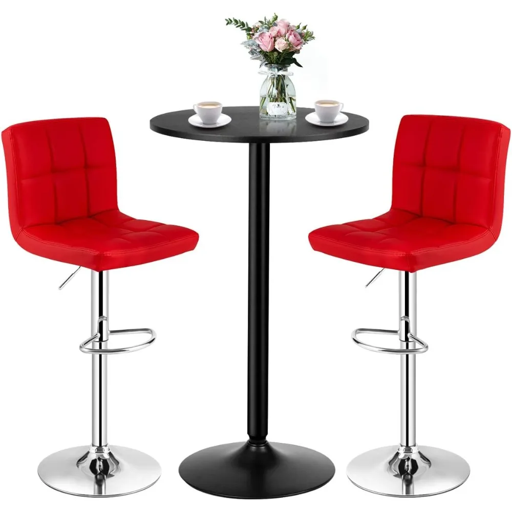 3-Piece Bar Table Set, Round Cocktail Table and PU Leather Adjustable Swivel Chairs, Modern Counter Height Table Set with 2 Bar
3-Piece Bar Table Set, Round Cocktail Table and PU Leather Adjustable Swivel Chairs, Modern Counter Height Table Set with 2 Bar