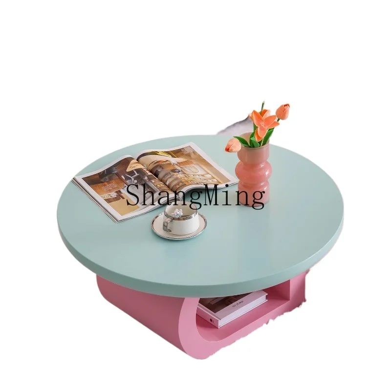 LXY dopamine cute coffee table living room household small apartment round storage side table
LXY dopamine cute coffee table living room household small apartment round storage side table