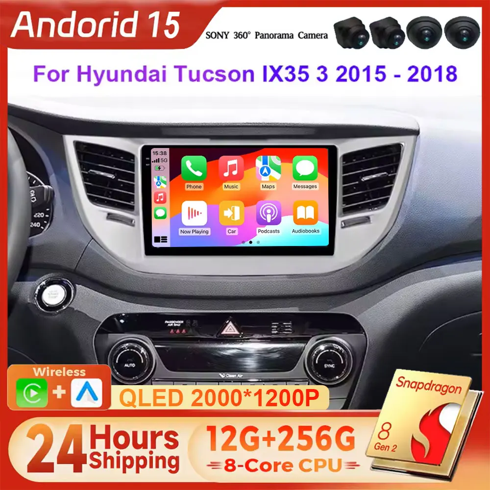 2K Screen Android 15 Carplay Auto Radio BT Multimedia Player for Hyundai IX35 Tucson 3 DSP 2DIN Autoradio Stereo 2015-2018
2K Screen Android 15 Carplay Auto Radio BT Multimedia Player for Hyundai IX35 Tucson 3 DSP 2DIN Autoradio Stereo 2015-2018