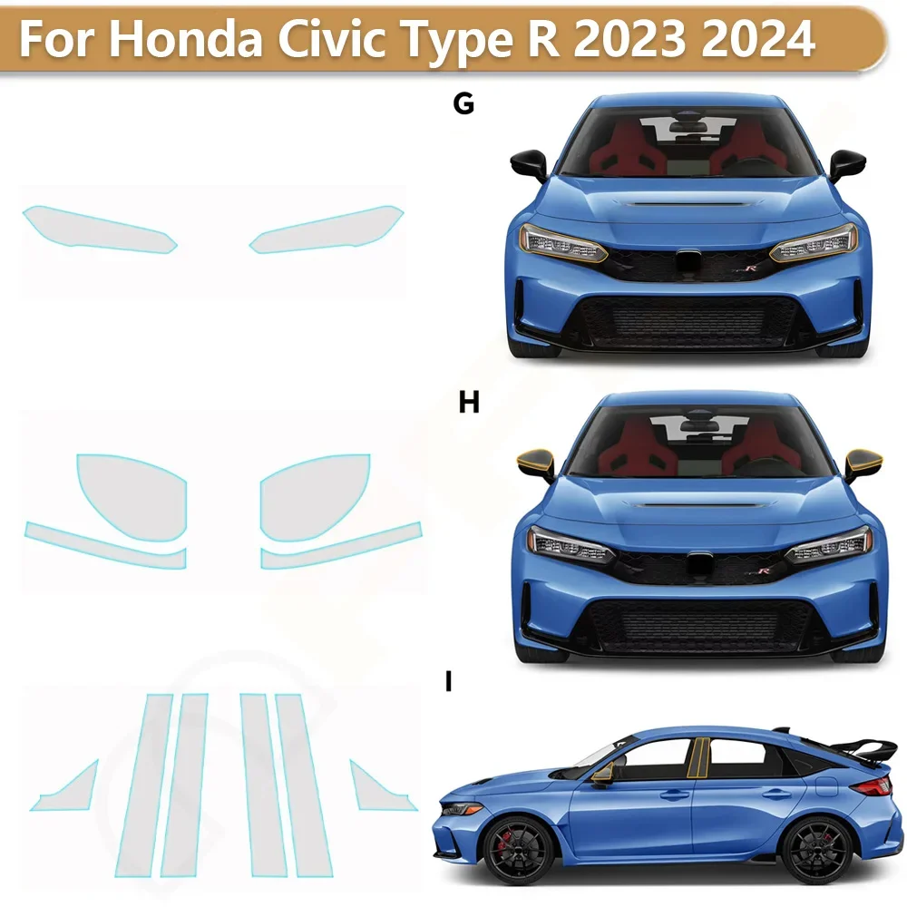 For Honda Civic Type R 2023 2024 Headlight Rearview A B Pillars TPU Paint Protection Film Pre-cut PPF Bra Clear Anti-scratch Kit
For Honda Civic Type R 2023 2024 Headlight Rearview A B Pillars TPU Paint Protection Film Pre-cut PPF Bra Clear Anti-scratch Kit