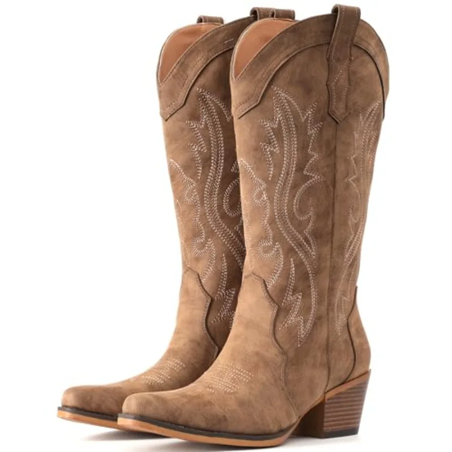 IUV Cowboy Boots For Women Western Cowgirl Boots with Chunky Heel Mid Calf Snip Toe Ideal for low insteps
IUV Cowboy Boots For Women Western Cowgirl Boots with Chunky Heel Mid Calf Snip Toe Ideal for low insteps