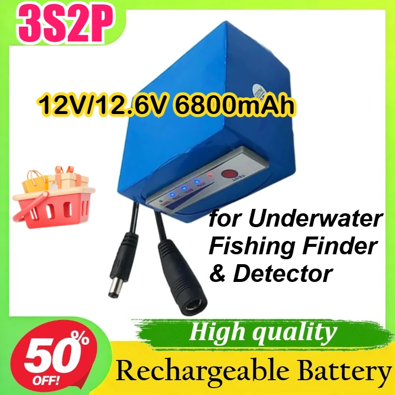 18650 3S2P 12V/12.6V 6800mAh Portable Power Bank BMS Protection Indicator for Underwater Fishing Finder & Detector
18650 3S2P 12V/12.6V 6800mAh Portable Power Bank BMS Protection Indicator for Underwater Fishing Finder & Detector