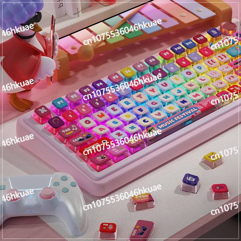 Incoming atmosphere, theme four-sided translucent ASA keycap custom cute PBT + PC sublimation keyboard cap
Incoming atmosphere, theme four-sided translucent ASA keycap custom cute PBT + PC sublimation keyboard cap