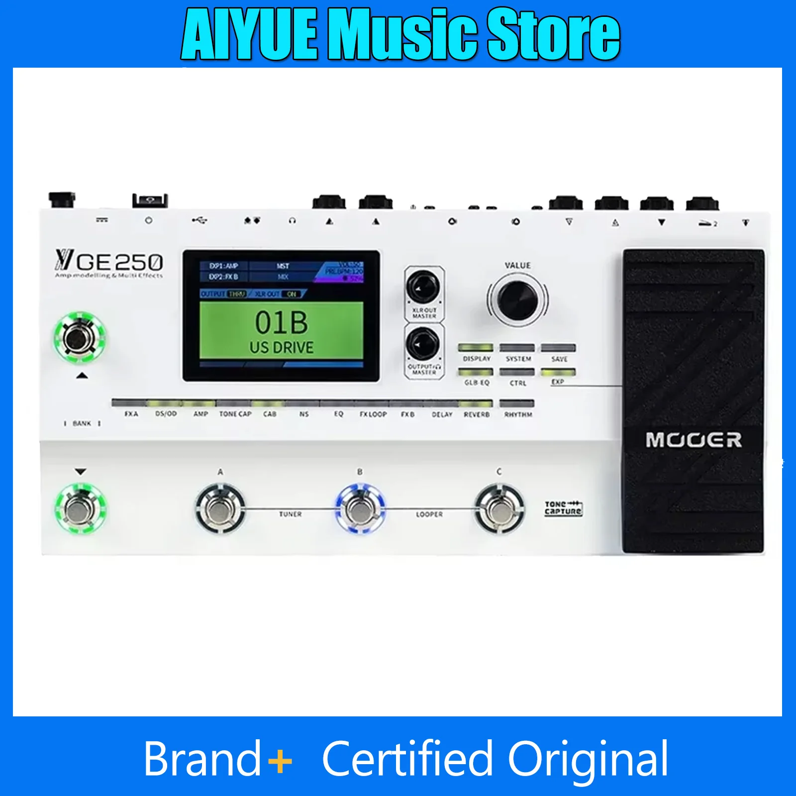 MOOER GE250 Guitar Pedal AMP Modelling Processor Pedal 70 AMP Models 180 Effect 70s Looper 32 IR Digital AMP Guitarra Delay Part
MOOER GE250 Guitar Pedal AMP Modelling Processor Pedal 70 AMP Models 180 Effect 70s Looper 32 IR Digital AMP Guitarra Delay Part