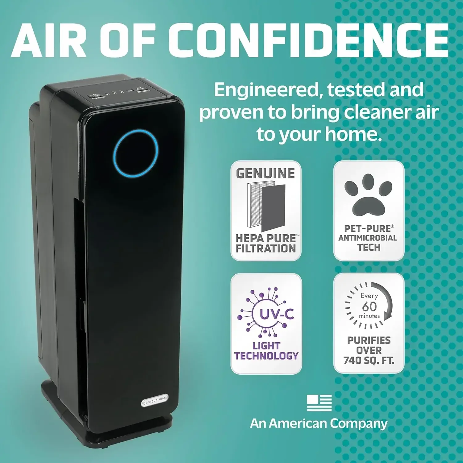 GermGuardian Air Purifier for Homes with Pets, H13 Pet HEPA Filter, Removes Pet Dander, Dust, Allergens, Smoke, Pollen, Odors
GermGuardian Air Purifier for Homes with Pets, H13 Pet HEPA Filter, Removes Pet Dander, Dust, Allergens, Smoke, Pollen, Odors