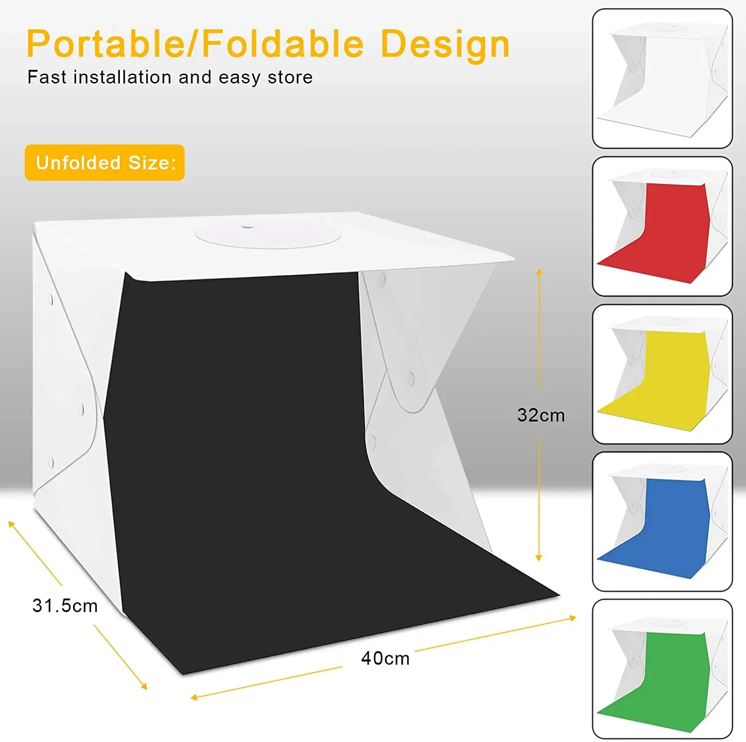 Foldable Light Box Tabletop Shooting Softbox Mini Photo Studio Double LED Lightbox For Cosmetic Jewelry Bag Shoes Photography
Foldable Light Box Tabletop Shooting Softbox Mini Photo Studio Double LED Lightbox For Cosmetic Jewelry Bag Shoes Photography