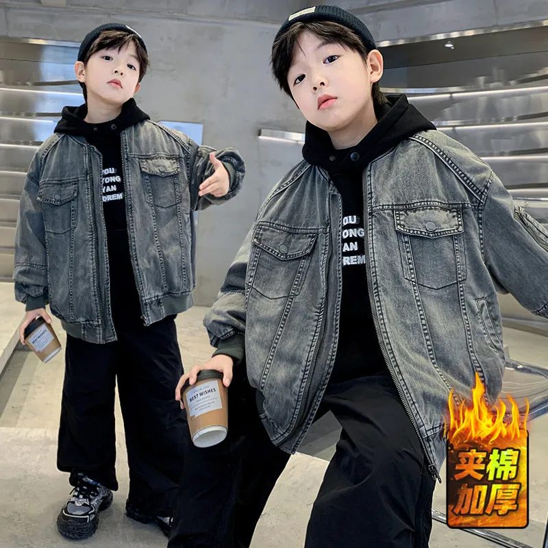 Boys Casual Clothing 4-14Y Kid Thick Denim Jackets Children's Plus Velvet Winter Warm Coats New Padded Outerwear Teen Boy Outfit
Boys Casual Clothing 4-14Y Kid Thick Denim Jackets Children's Plus Velvet Winter Warm Coats New Padded Outerwear Teen Boy Outfit
