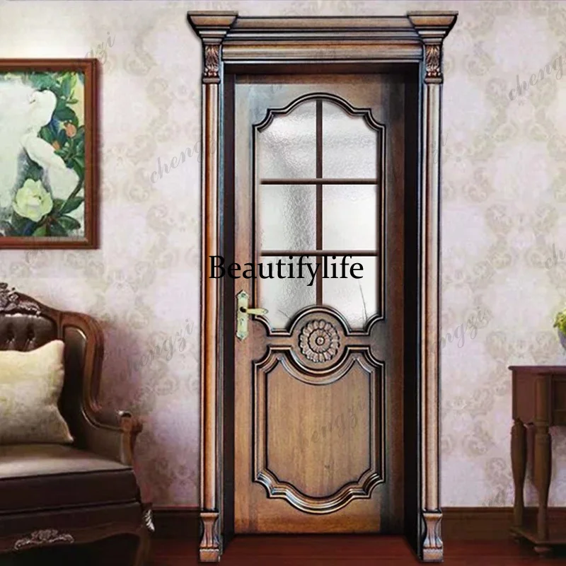 Solid wood multi-layer baking paint American bedroom flat open suite room study home bathroom toilet glass wooden door
Solid wood multi-layer baking paint American bedroom flat open suite room study home bathroom toilet glass wooden door