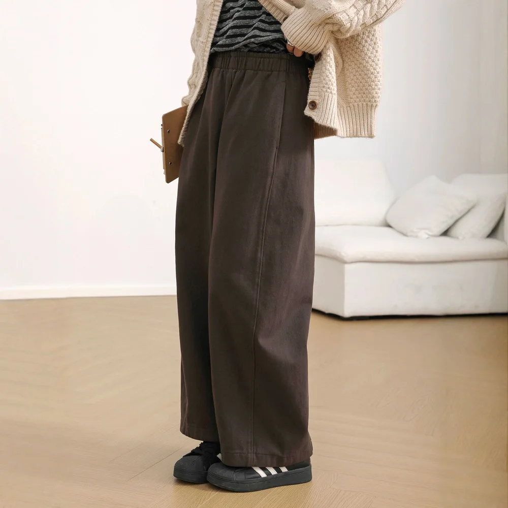 Женские повседневные брюки из хлопка с высокой талией и широкими штанинами на флисе, утепленные, с эластичным поясом, универсальные, коллекция Осень/Зима 2025
Женские повседневные брюки из хлопка с высокой талией и широкими штанинами на флисе, утепленные, с эластичным поясом, универсальные, коллекция Осень/Зима 2025