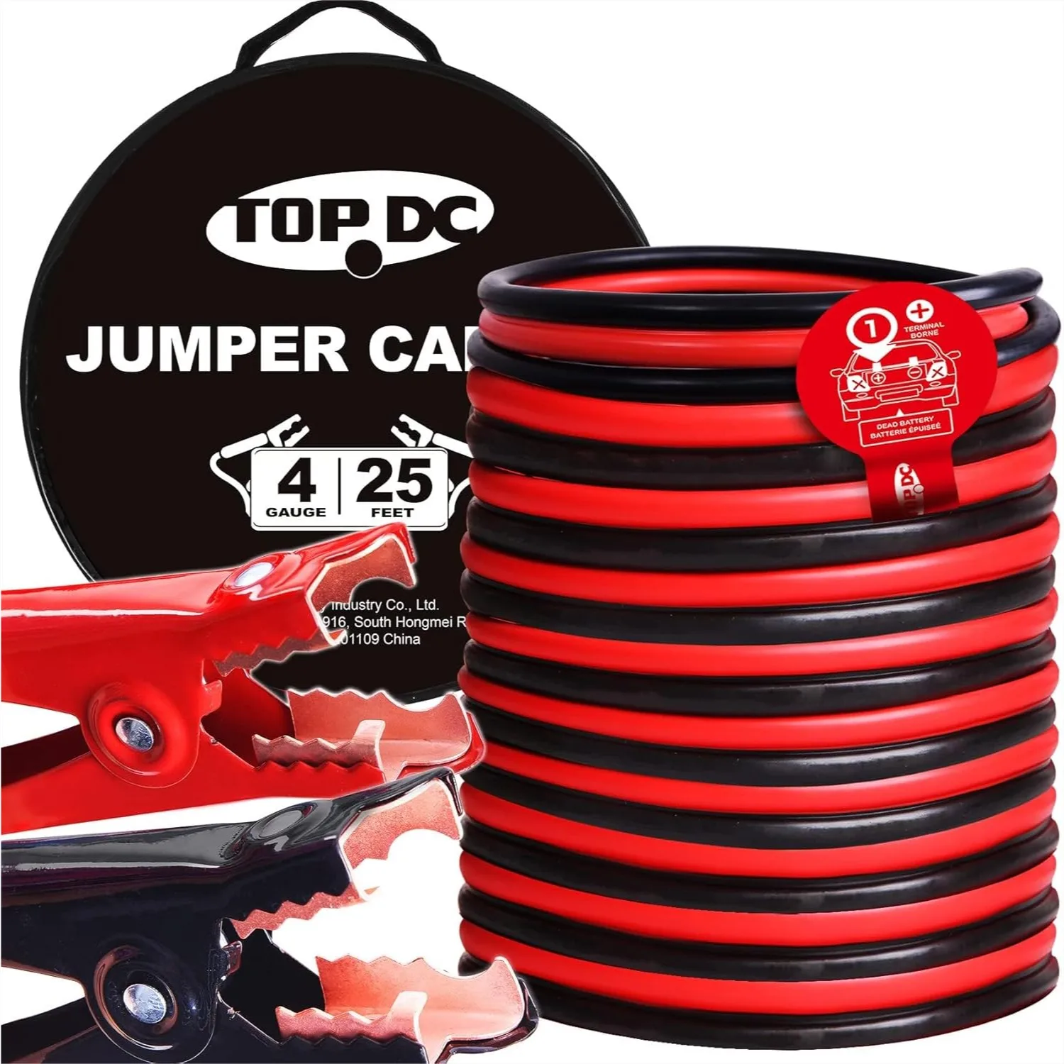 4 Gauge 25 Feet Jumper Cables for Car, SUV, Truck Battery, Heavy Duty Booster Cables with Carry Bag
4 Gauge 25 Feet Jumper Cables for Car, SUV, Truck Battery, Heavy Duty Booster Cables with Carry Bag
