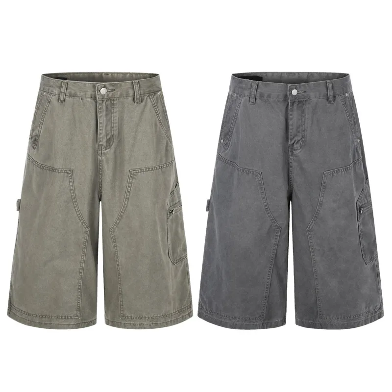 American Style Washed Distressed Multipocket Casual Men's Cargo Shorts Loose Fitting Summer Workwear Cropped Pants
American Style Washed Distressed Multipocket Casual Men's Cargo Shorts Loose Fitting Summer Workwear Cropped Pants