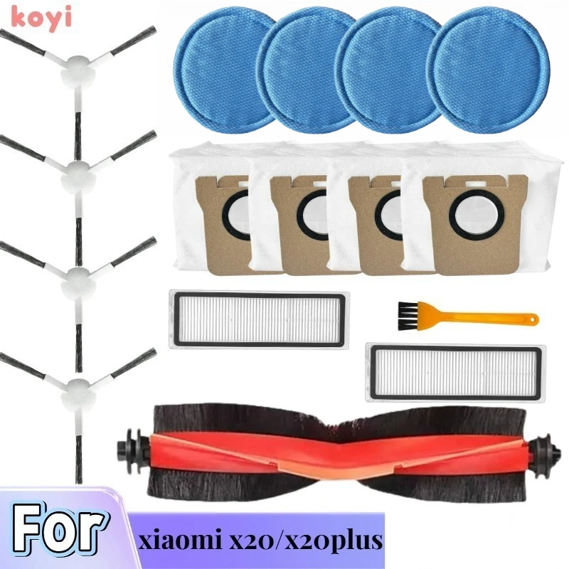 Accessories Kit for Xiaomi s10plus / X20 / Robot Vacuum, Main Brush, Filter, Side Brush, fish scale mop pad, Dust Bag
Accessories Kit for Xiaomi s10plus / X20 / Robot Vacuum, Main Brush, Filter, Side Brush, fish scale mop pad, Dust Bag