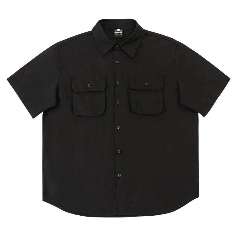 Men's Casual Shirt Single Breasted Retro Multi Pockets Short Sleeved Shirts Loose Couple Solid Color Turndown Collar Tops
Men's Casual Shirt Single Breasted Retro Multi Pockets Short Sleeved Shirts Loose Couple Solid Color Turndown Collar Tops