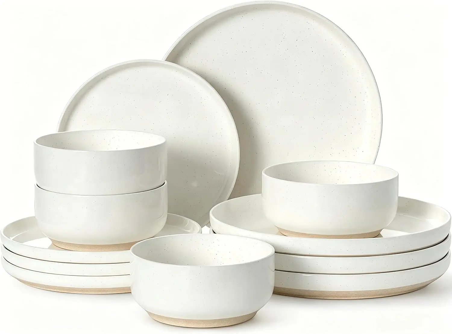 12-Piece Dinnerware Set for 4, Scratch-Resistant Ceramic Plates & Bowls, Microwave & Dishwasher Safe, Cream White
12-Piece Dinnerware Set for 4, Scratch-Resistant Ceramic Plates & Bowls, Microwave & Dishwasher Safe, Cream White