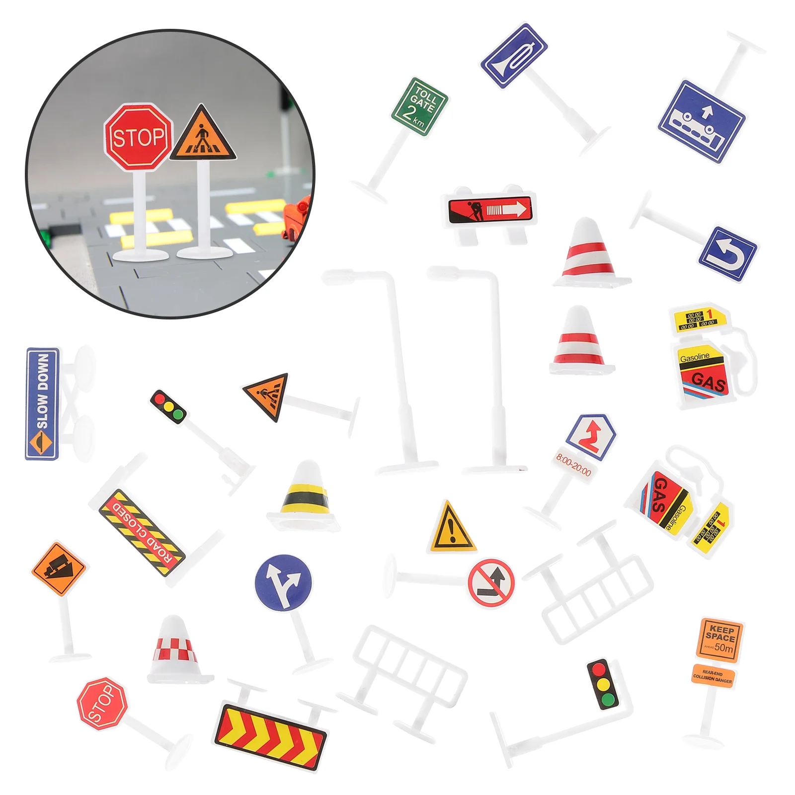 28 Pcs Traffic Signs Model Set Realistic Mini Road Sign Toys Kids Educational Playset Plastic Safe Game Street Signs
28 Pcs Traffic Signs Model Set Realistic Mini Road Sign Toys Kids Educational Playset Plastic Safe Game Street Signs