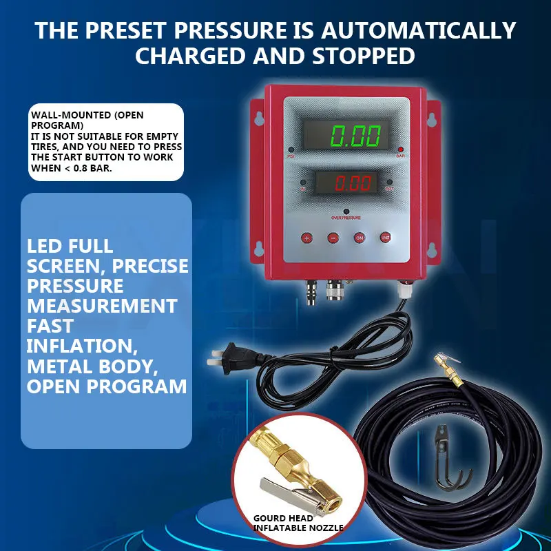 Wall-Mounted Fully Automatic Car Tire Shop Air Pump Tire Digital Display Air Filling Machine Air Filling Machine For Gas Station
Wall-Mounted Fully Automatic Car Tire Shop Air Pump Tire Digital Display Air Filling Machine Air Filling Machine For Gas Station