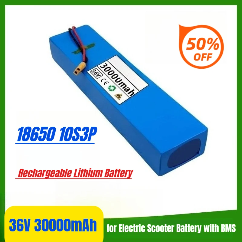 36V 30000mAh Rechargeable Lithium Battery Pack 18650 10S3P 500W Power 36V for Electric Scooter Battery with BMS
36V 30000mAh Rechargeable Lithium Battery Pack 18650 10S3P 500W Power 36V for Electric Scooter Battery with BMS