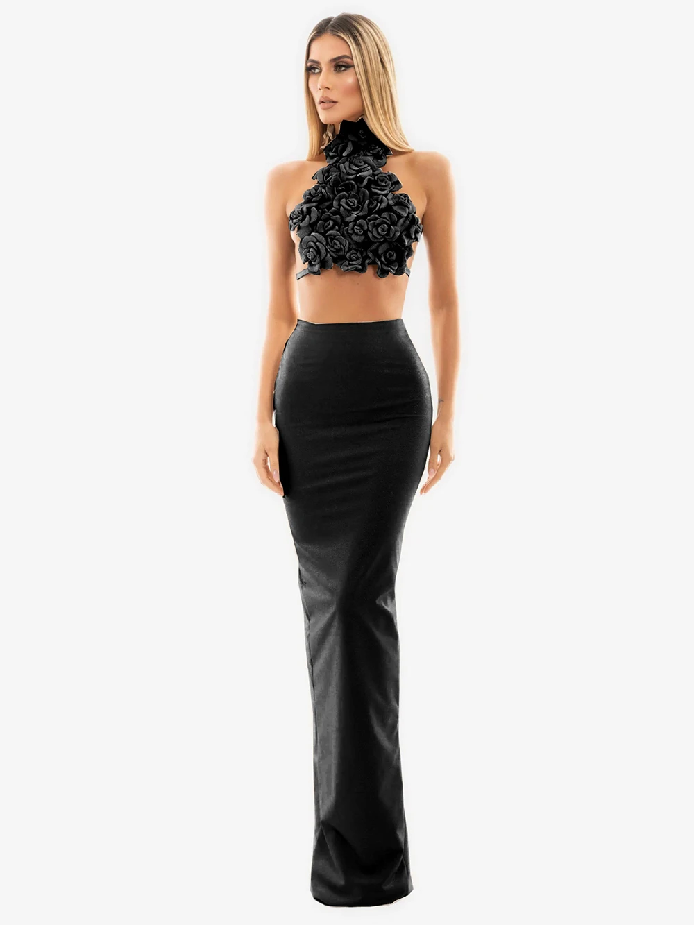 Modphy 2025 Summer New Hanging Neck Three-Dimensional Flower Top + Long Skirt Two-Piece Set Women'S Suit Female Outfit
Modphy 2025 Summer New Hanging Neck Three-Dimensional Flower Top + Long Skirt Two-Piece Set Women'S Suit Female Outfit
