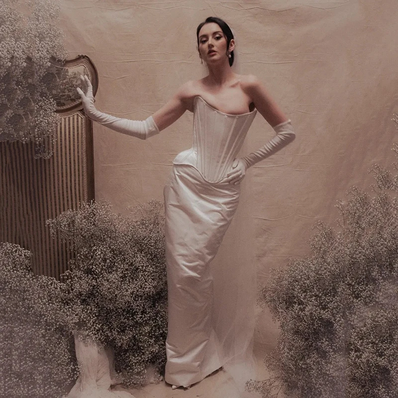 Eightree 2026 Mermaid Wedding Dresses Strapless Sleeveless Gloves Bridal Dress White Princess Wedding Ball Prom Gown Customized
Eightree 2026 Mermaid Wedding Dresses Strapless Sleeveless Gloves Bridal Dress White Princess Wedding Ball Prom Gown Customized