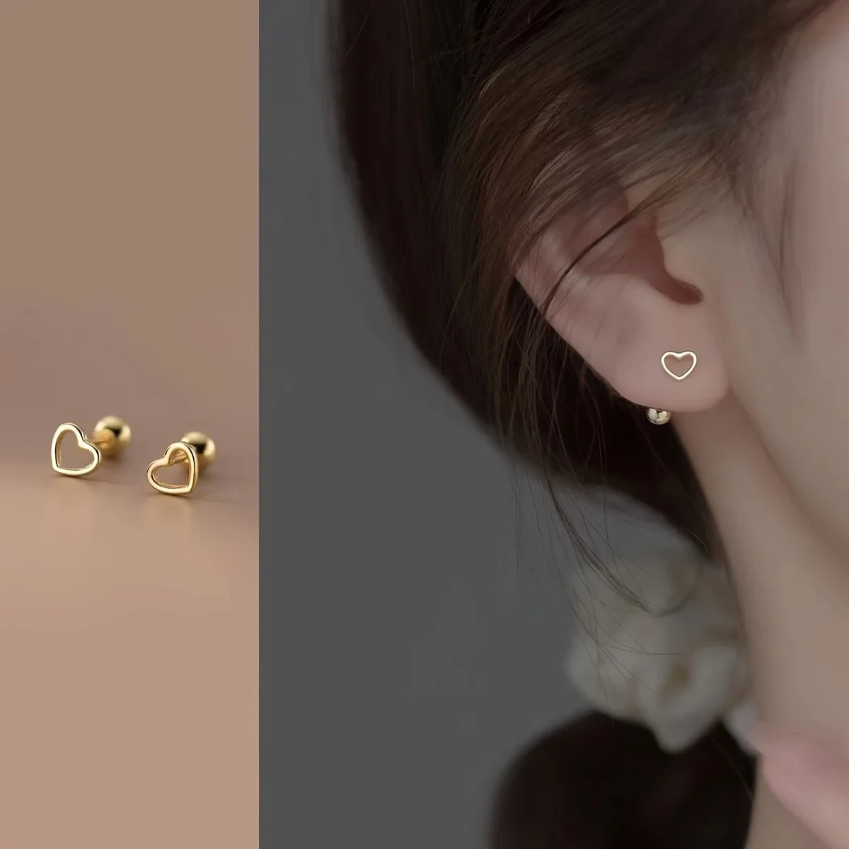 Micro Thin Frame Heart Screw Back Stud Earrings, Hypoallergenic Ultra-Thin Pin Lightweight Healing Piercing Women Jewelry
Micro Thin Frame Heart Screw Back Stud Earrings, Hypoallergenic Ultra-Thin Pin Lightweight Healing Piercing Women Jewelry