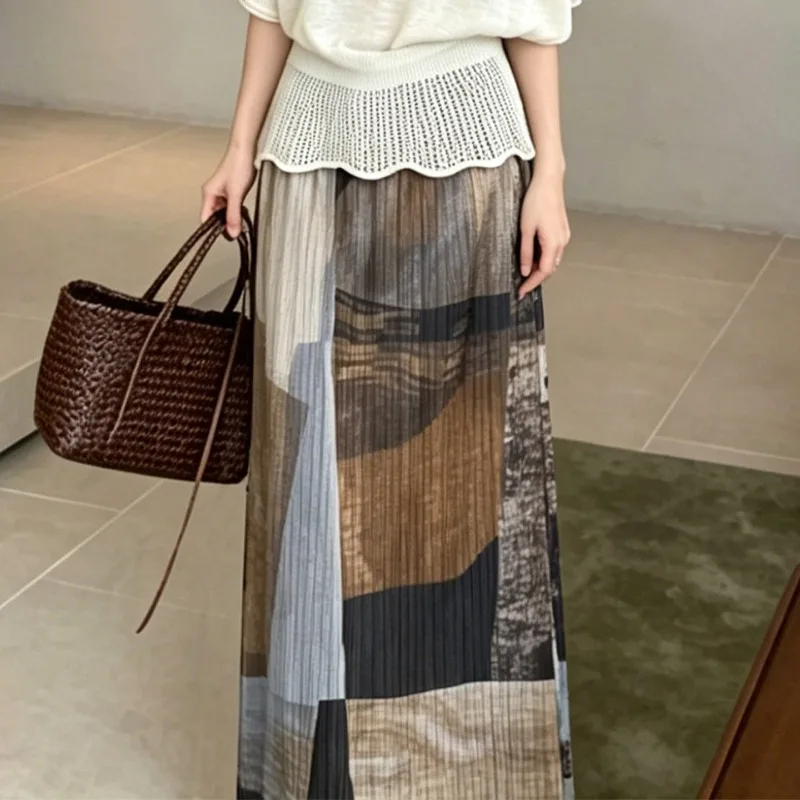 Miyake Pleated Original Skirt 2026 Summer New Simple Patchwork Jupe Women High Waist Geometric Pattern Versatile Elegant Skirt
Miyake Pleated Original Skirt 2026 Summer New Simple Patchwork Jupe Women High Waist Geometric Pattern Versatile Elegant Skirt