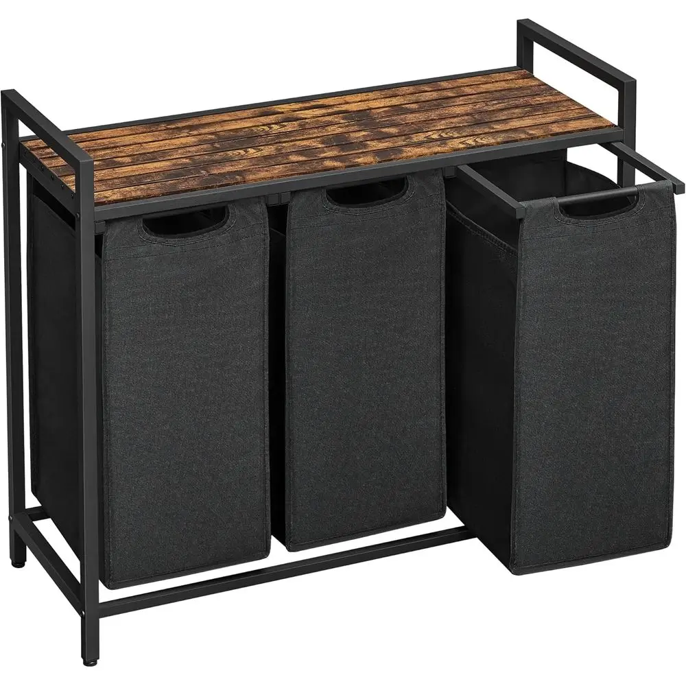 3-Bag Metal Laundry Sorter, 3 x 10.6 Gallons, 36.4 x 13 x 28.4, Black & Brown
3-Bag Metal Laundry Sorter, 3 x 10.6 Gallons, 36.4 x 13 x 28.4, Black & Brown