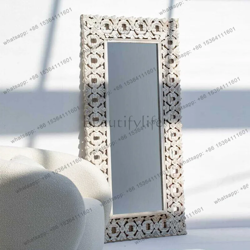European carved art mirror light luxury high-end home cloakroom bedroom fitting mirror
European carved art mirror light luxury high-end home cloakroom bedroom fitting mirror