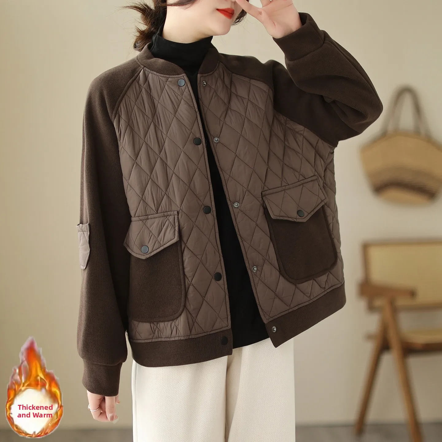 plus Size Cotton Jaet Women's Thiened Quilted Baseball Sle Coat Autumn Winter Outerwear Long Sve Regular Length
plus Size Cotton Jaet Women's Thiened Quilted Baseball Sle Coat Autumn Winter Outerwear Long Sve Regular Length