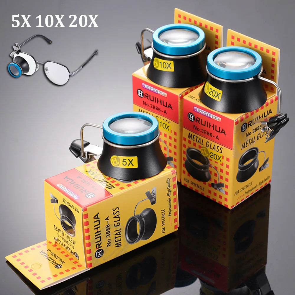 5X 10X 20X Eyeglass Magnifier Clip-On Eye Loupe Watch/Jewelry Magnifying Lens Portable Eyepiece Process Operation Repair Tool
5X 10X 20X Eyeglass Magnifier Clip-On Eye Loupe Watch/Jewelry Magnifying Lens Portable Eyepiece Process Operation Repair Tool