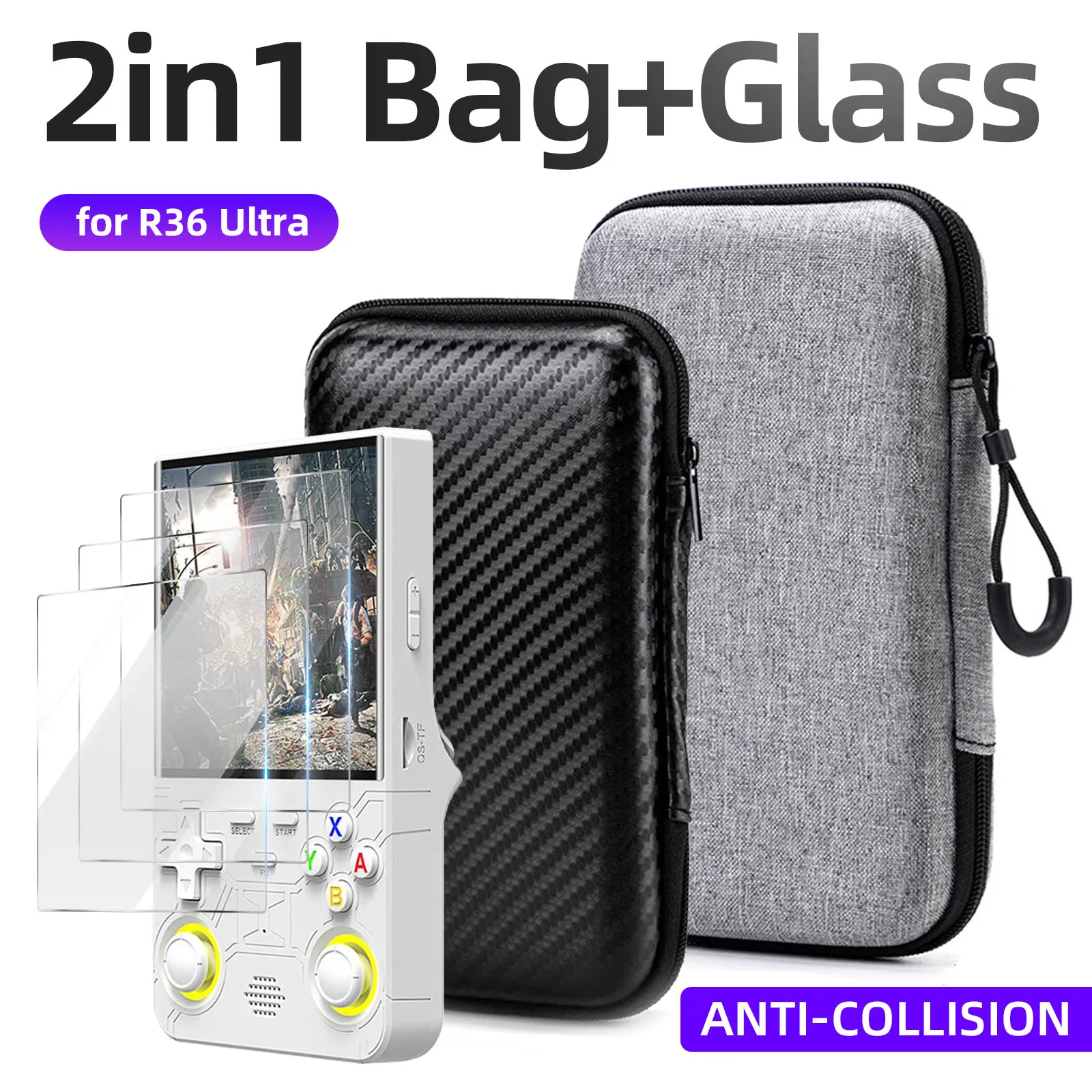 2 in 1 Glass + Bag Kit for R36 Ultra 9H Tempered Glass Screen Protector & Travel Carrying Storage Bag for R36Ultra Accessories
2 in 1 Glass + Bag Kit for R36 Ultra 9H Tempered Glass Screen Protector & Travel Carrying Storage Bag for R36Ultra Accessories