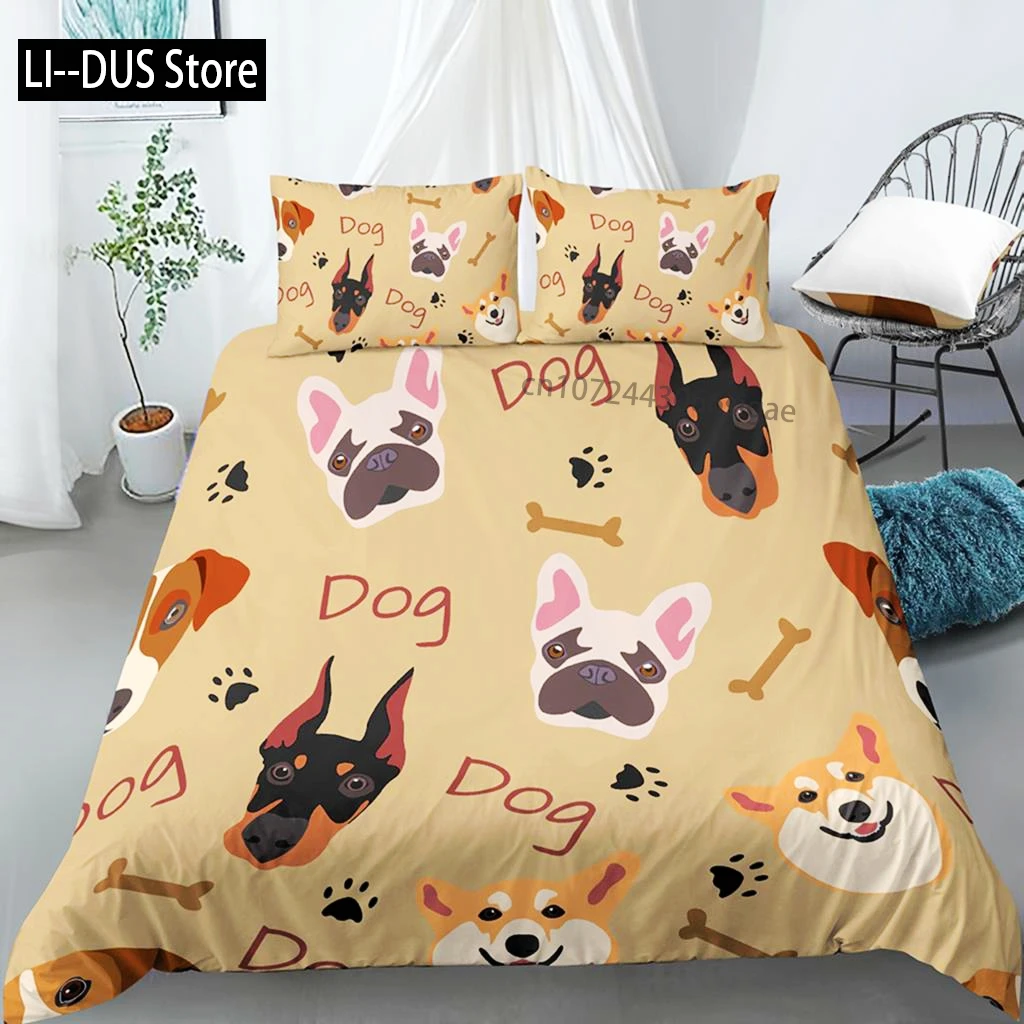 Cartoon Dog Duvet Cover Cute Pug For Family Home Decor Pet Theme For Children Kid Women Gifts Bedroom Comfort Cover Bedding Set
Cartoon Dog Duvet Cover Cute Pug For Family Home Decor Pet Theme For Children Kid Women Gifts Bedroom Comfort Cover Bedding Set