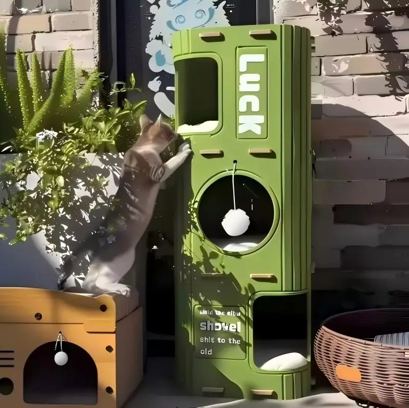 Multi-Layer Cat Nest House Enclosed Cylindrical Cat Castle with Holes Scratch-Resistant Cat Bed Cave for Playing Indoor Outdoor
Multi-Layer Cat Nest House Enclosed Cylindrical Cat Castle with Holes Scratch-Resistant Cat Bed Cave for Playing Indoor Outdoor