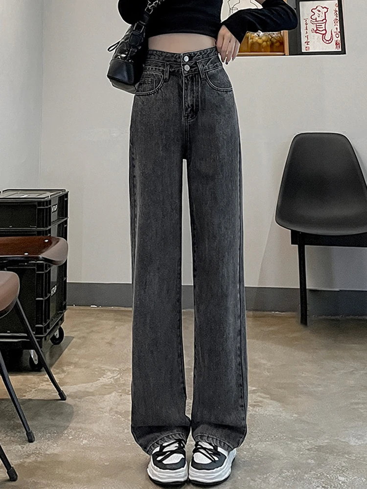 High Waist Straight Leg Jeans Women's Spring Autumn Slim Fit Small Size Narrow Version High Street Wide Leg Floor Length Pants
High Waist Straight Leg Jeans Women's Spring Autumn Slim Fit Small Size Narrow Version High Street Wide Leg Floor Length Pants