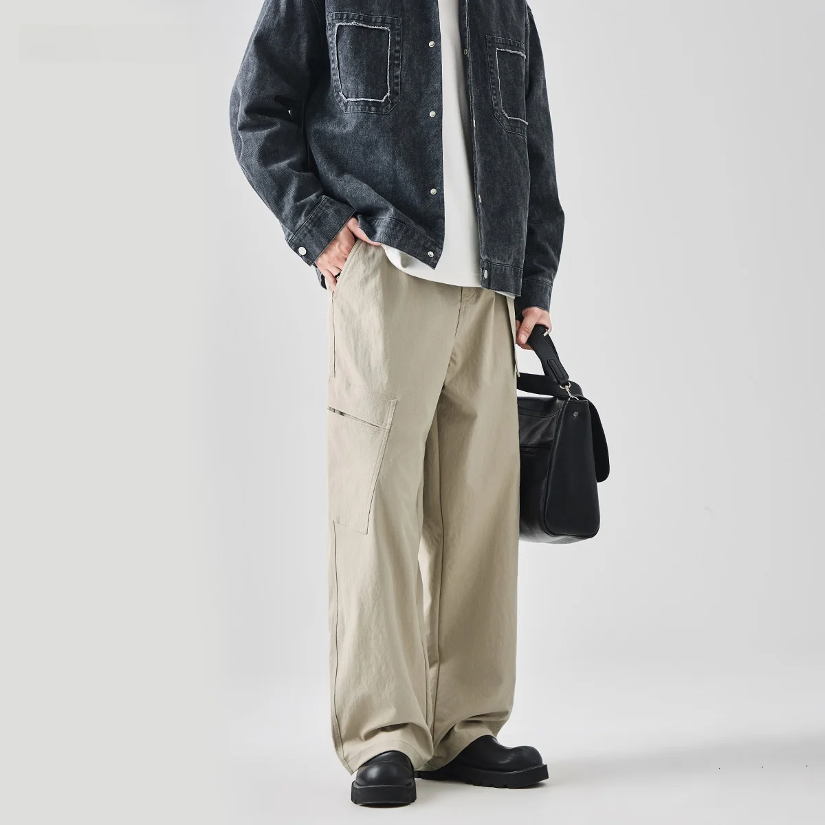 Men's Casual Workwear Pants Loose Fit Trendy Belted Versatile Autumn Street Style Polyester Blend mid Waist Work Trousers
Men's Casual Workwear Pants Loose Fit Trendy Belted Versatile Autumn Street Style Polyester Blend mid Waist Work Trousers