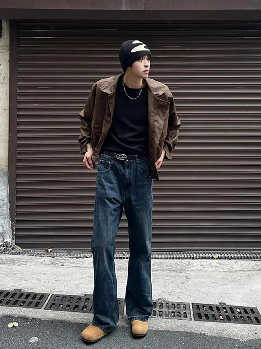 American Style Deep Blue Jeans Men's Trendy High Street Wide Leg Straight Cut Pants Spring Youth Fashion Straight Tube Trousers
American Style Deep Blue Jeans Men's Trendy High Street Wide Leg Straight Cut Pants Spring Youth Fashion Straight Tube Trousers