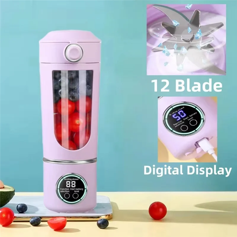 B98A-Portable Juice Maker Blender For Shakes Smoothies 700ML 12-Blades Fast Mixing 2 In 1 Blender Personal Juicer 7.4V C
B98A-Portable Juice Maker Blender For Shakes Smoothies 700ML 12-Blades Fast Mixing 2 In 1 Blender Personal Juicer 7.4V C