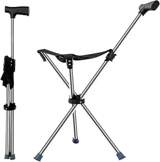 Portable Folding Cane Seat 2 in 1 Walking Stick Stool Lightweight Stainless Steel Anti-slip Crutch Chair for Outdoor Hiking Travel Camping
Portable Folding Cane Seat 2 in 1 Walking Stick Stool Lightweight Stainless Steel Anti-slip Crutch Chair for Outdoor Hiking Travel Camping